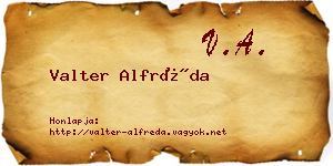 Valter Alfréda névjegykártya